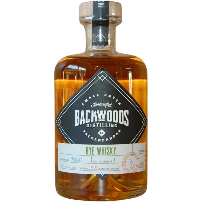 Backwoods Distilling Co. Rye Whisky Stout Cask 47% 500ml-Spirits-World Wine