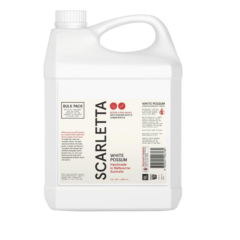 White Possum Scarletta Bitter Citrus Amaro 26% 5L -Bulk-Spirit-World Wine