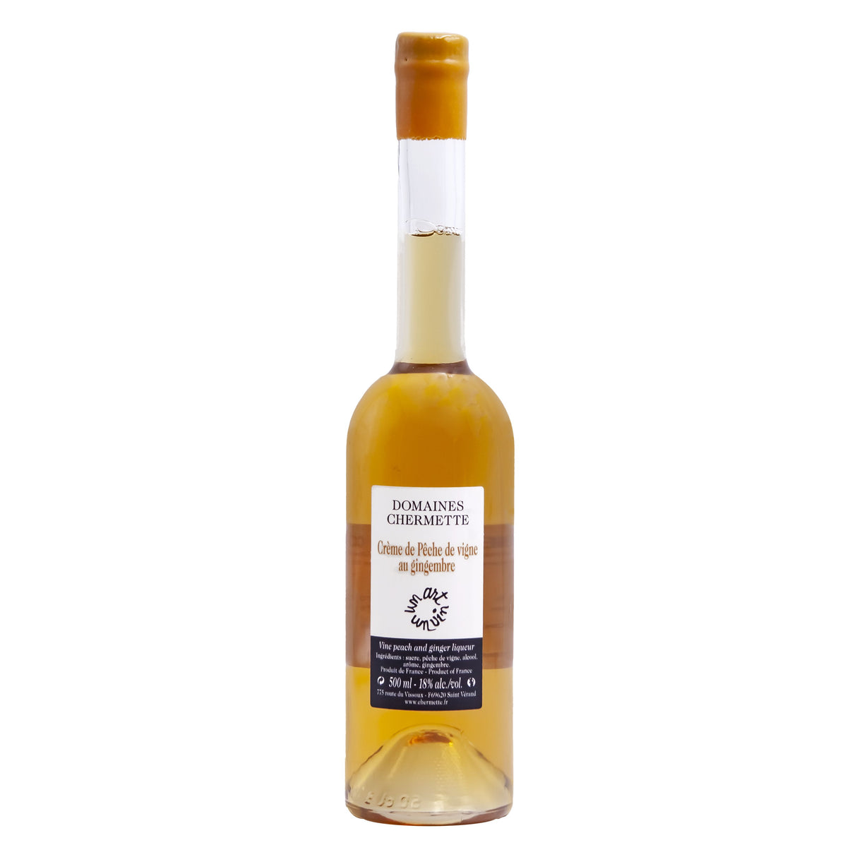Pierre-Marie Chermette Crème de Pêche de Vigne au Gingembre 500ml-Spirits-World Wine