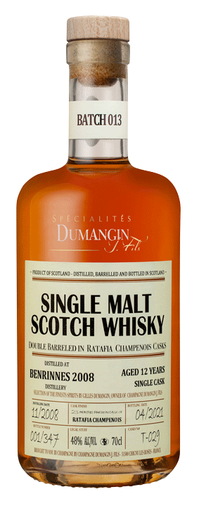 Champagne J. Dumangin Fils Batch 013 Benrinnes (Scotland) 2008 Single Malt Whisky 48% 700ml-Spirits-World Wine