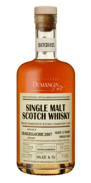 Champagne J. Dumangin Fils Batch 015 Craigellachie (Scotland) 2007 Single Malt Whisky 48% 700ml-Spirits-World Wine