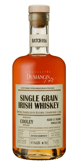 Champagne J. Dumangin Fils Batch 016 Cooley (Ireland) 2009 Single Grain Whiskey 47.1% 700ml