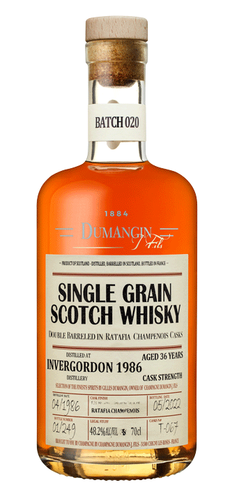 Champagne J. Dumangin Fils Batch 020 Invergordon 1986 Single Grain Whisky 48.2% 700ml-Spirits-World Wine