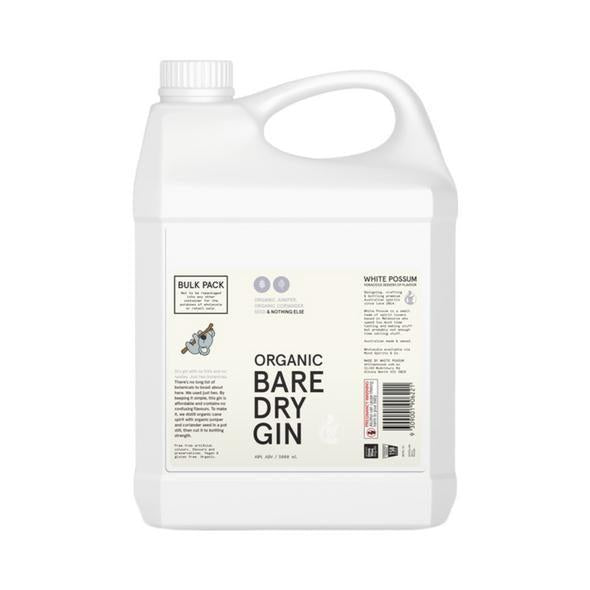 White Possum Organic Bare Dry Gin 40% 5L -Bulk-Spirit-World Wine