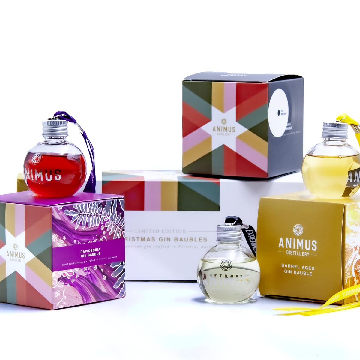 Animus Distillery Bauble Limited Edition Range 3-pack (x1 Davidsonia Gin, x1 Natini Gin, x1 Barrel Aged Gin)-Spirit-World Wine