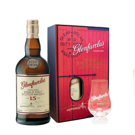 Glenfarclas Malt Whisky 15 Year Old Gift Pack + Glasses 700ml-Spirits-World Wine