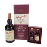 Glenfarclas 15 Year Old Whisky Gift Pack (Includes Bonus 25 Year Old and 105 Mini Bottles)