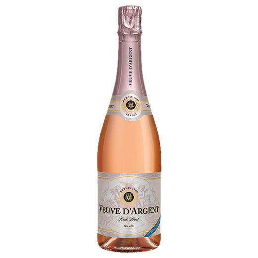 Veuve D'Argent Cuvée Prestige Brut Rosé NV (6 Bottle Case)-Champagne & Sparkling-World Wine